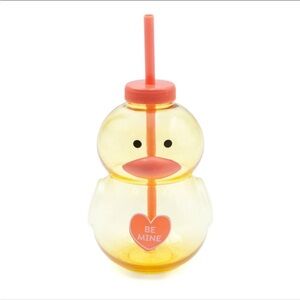 Starbucks Yellow Duck Tumbler with Pink Straw